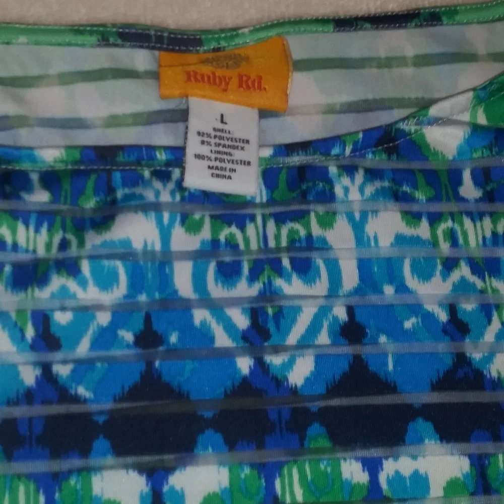 Ruby Rd. Quarter length sleeve blouse size L - Picture 2 of 4